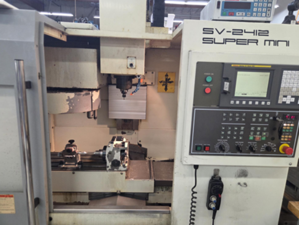 Sharp #SV-2412S, CNC vertical machining center, Fanuc 0iMC, 24" X, 12" Y, 18" Z, 10000 RPM, 16 automatic tool - Image 1