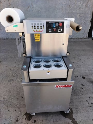 XtraVac, 6-Station Semi-Automatic Tray Sealer, Stainless Steel, roll-fed film system - Image 1