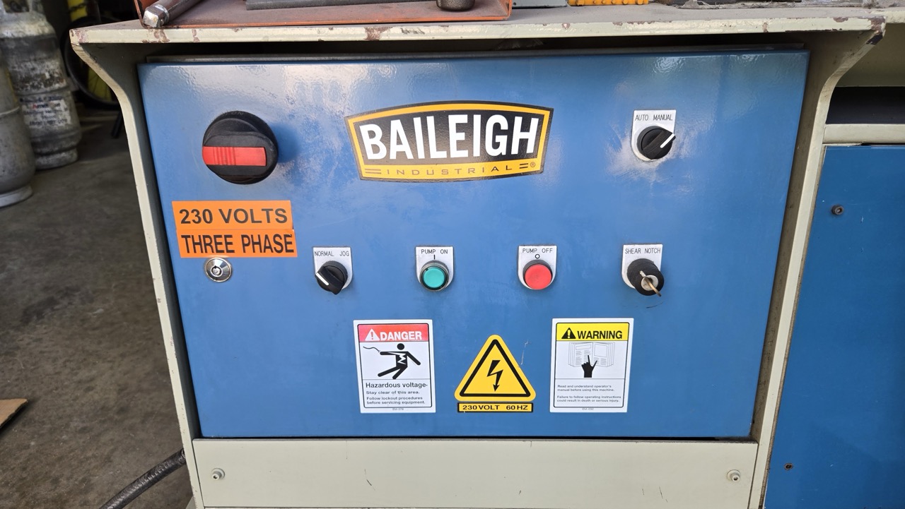 5-1/8" x 5-1/8" x 1/2" Baileigh #SW-95, hydraulic ironworker, 95 ton, 16" throat, 3.93" stroke, 10 HP, 230 - Image 2