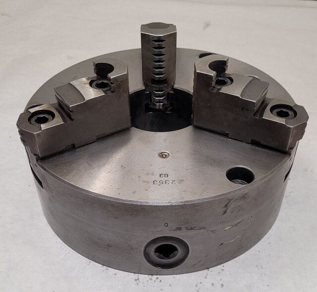 10" Bison #2353, 3-jaw lathe chuck, 3" center hole, plain back, 2000 RPM - Image 3