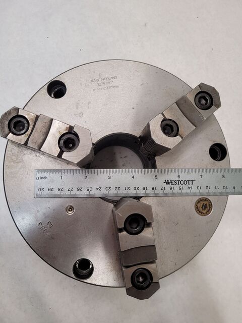 10" Bison #2353, 3-jaw lathe chuck, 3" center hole, plain back, 2000 RPM - Image 5