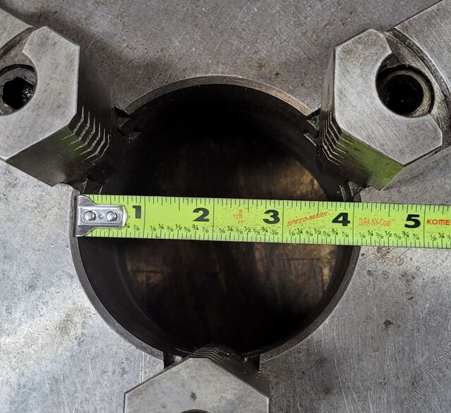 12.5" Rohm #2012, 3-jaw lathe chuck, 4" center hole, plain back - Image 4