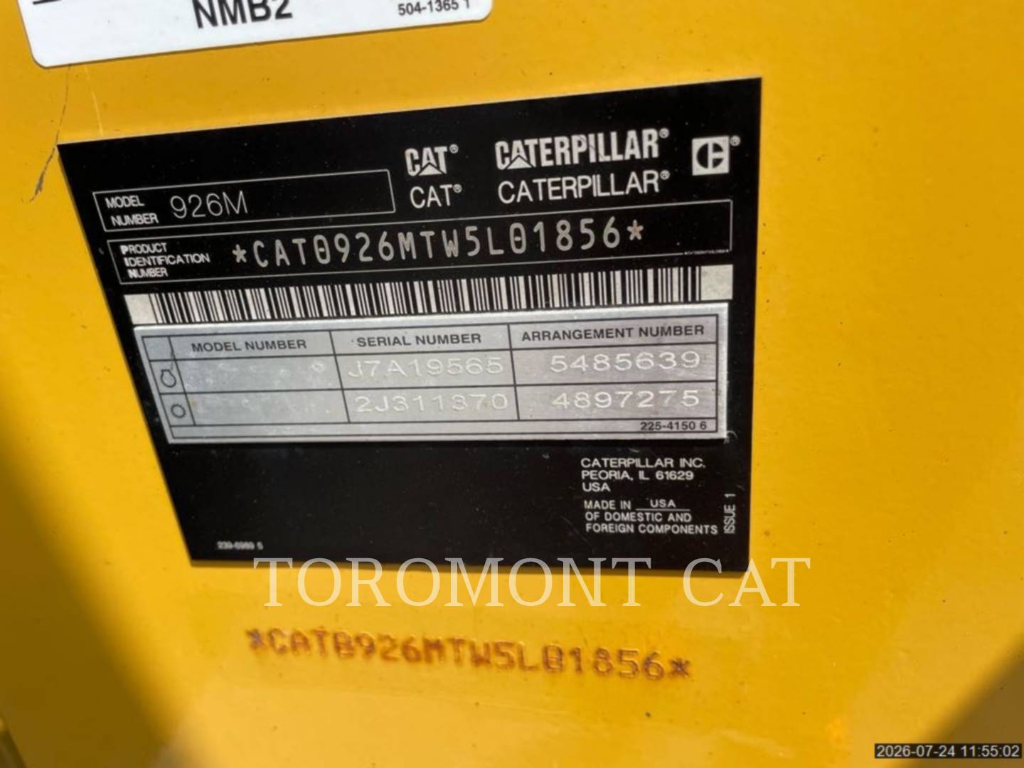 Cat 926M, Wheel Loader, 1447 hours, S/N: W5L01856, 2022 - Image 6