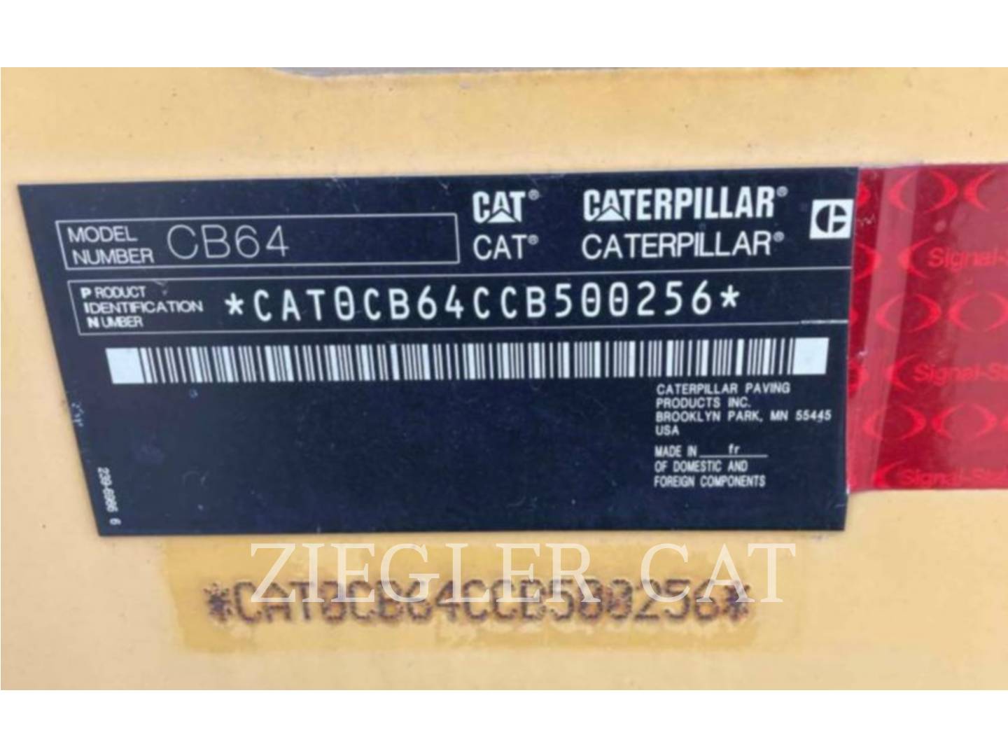 Caterpillar CB64, Compactor, 5637 hours, S/N: CB500256, 2015 - Image 6