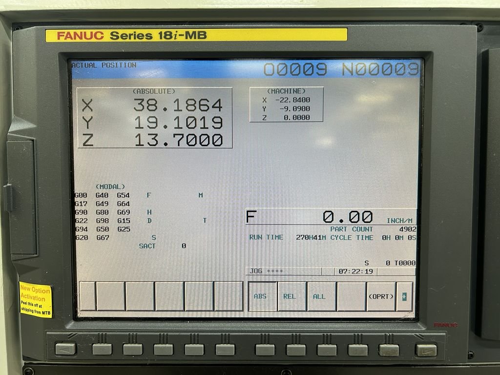 Sharp #SV-4020, CNC vertical machining center, Fanuc 18iMB, 40" X, 20" Y, 20" Z, 10000 RPM, 24 automatic tool - Image 5