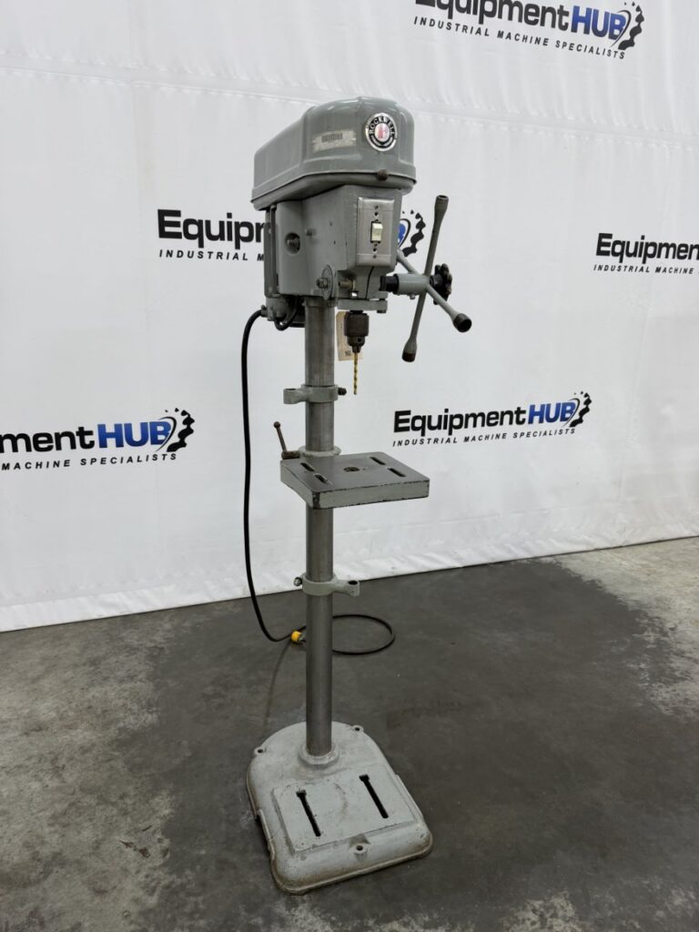 15" Delta Rockwell #15-017, floor model drill press, 1 HP, 4 speed step pulley, keyed drill chuck with bit - Image 3