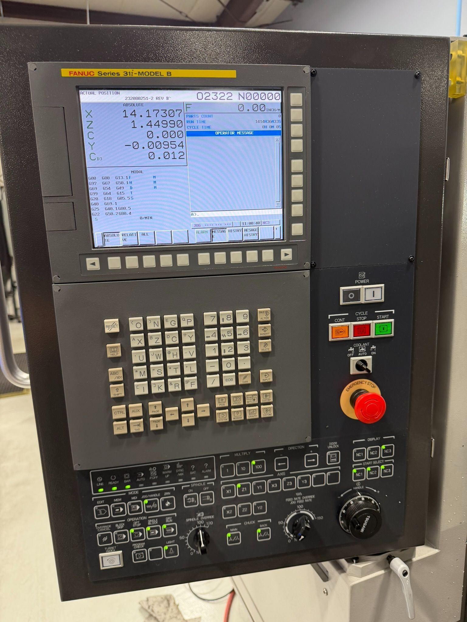 Tsugami #B038T, 9-Axis Swiss Type CNC Lathe, 9.84" max. headstock stroke, 1.5" max. bar capacity, 7.5 HP - Image 2