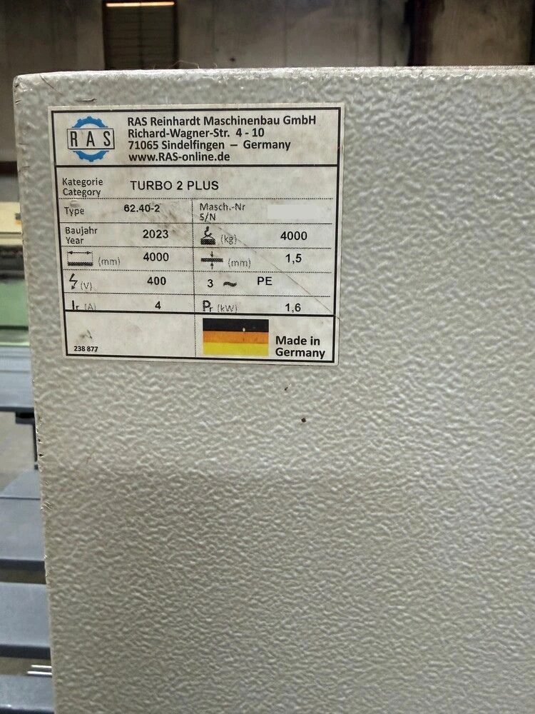 157.5" RAS #62.40-2-Turbo-2-Plus, CNC Folder, 16 gauge, 11" upper beam stroke, 13' extended back gauge, 2023 - Image 6