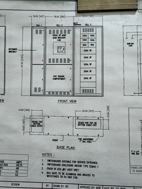 Commercial Switchgear Commerical Switchgear Limited, 3 phase switchgear unit - 1600 a main bus, 347/600-636 - Image 4