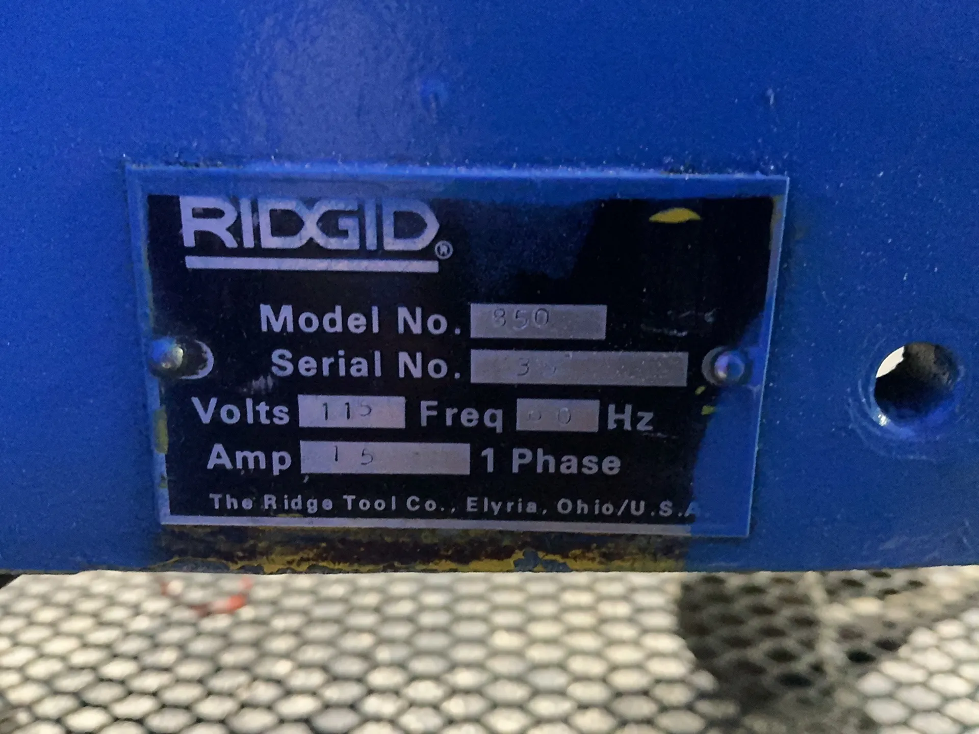 2.5" - 4" Ridgid #850, Pipe Threader, foot switch, 15 A, 115 V., 1PH - Image 5