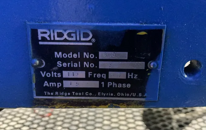 2.5" - 4" Ridgid #850, Pipe Threader, foot switch, 15 A, 115 V., 1PH - Image 8