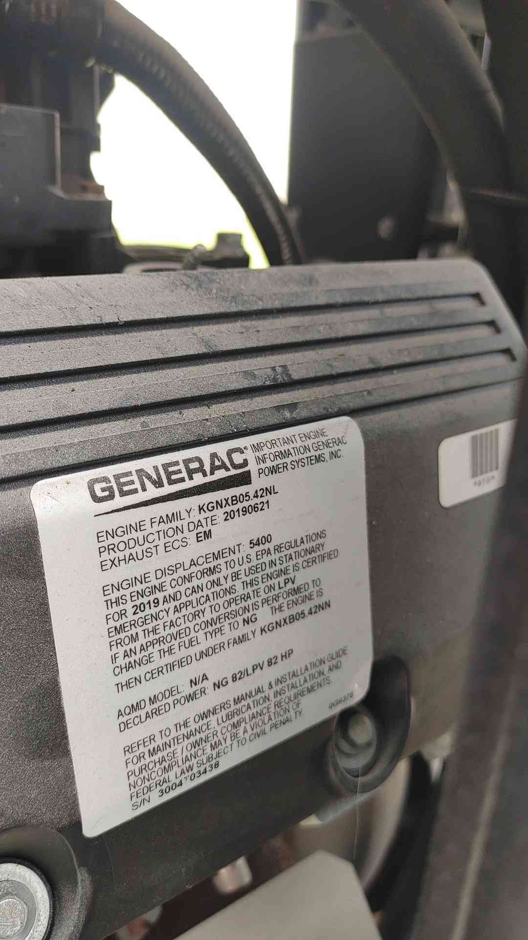 35 KW Generac #G0071140, natural gas generator set, 120/240 Volts, 1PH, 56 hours - Image 9