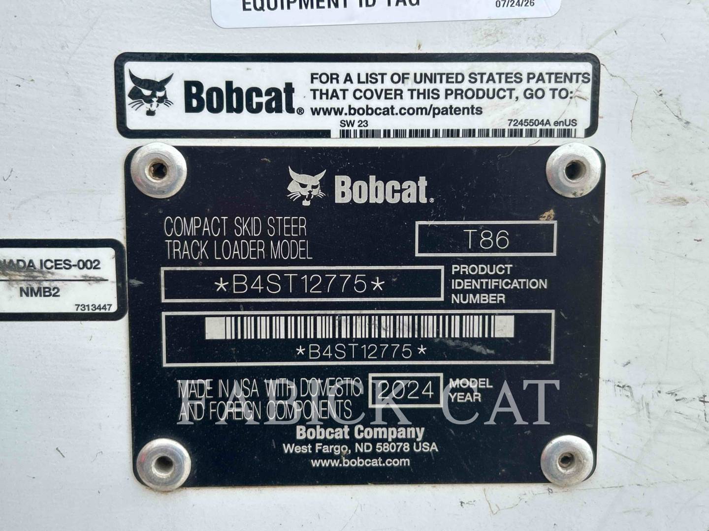 Bobcat T86C3H3, 695 hours, S/N: B4ST12775, 2024 - Image 6