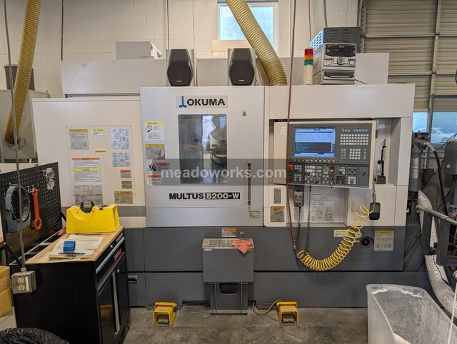 Okuma #Multus-B200-W, CNC Mill-Turn Center, 160" Y, 8" chuck, 6000 RPM, 2 spindles, 225&deg; B-axis, LNS bar - Image 1