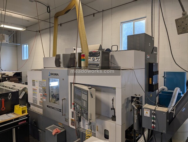 Okuma #Multus-B200-W, CNC Mill-Turn Center, 160" Y, 8" chuck, 6000 RPM, 2 spindles, 225&deg; B-axis, LNS bar - Image 2