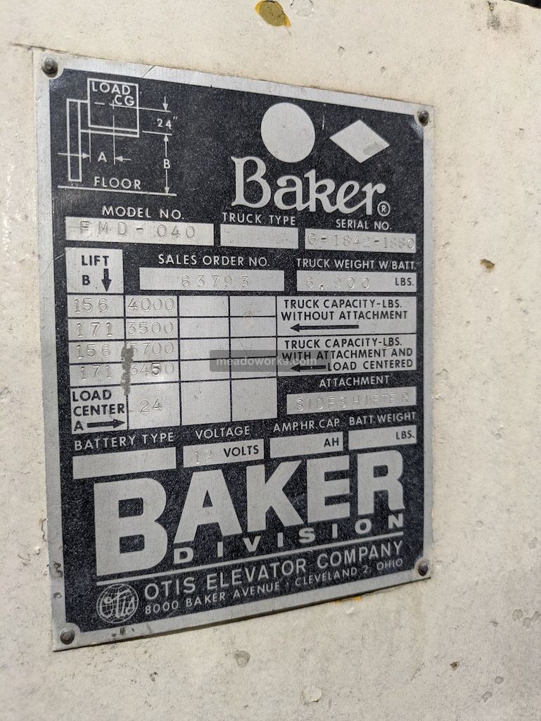 4000 lb. Baker #FMD-040, Forklift, 156" lift height - Image 4