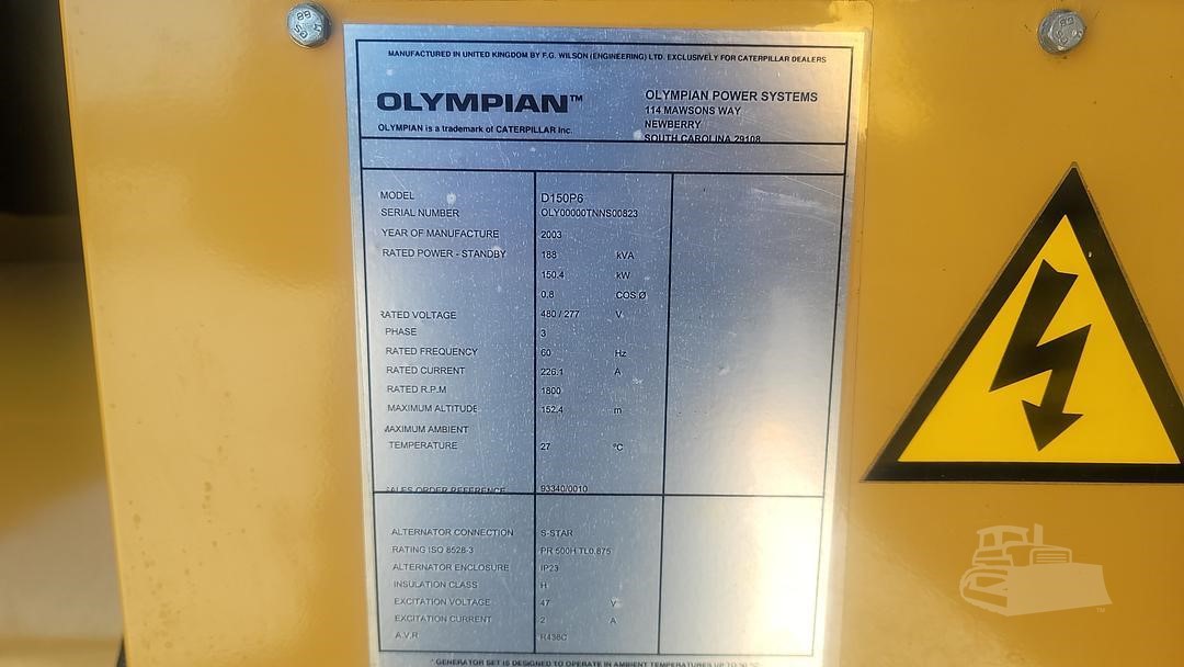 150 KW Olympian, Diesel Generator Set, 480 Volts, International 8.7 engine, 3PH, 374 hours - Image 5