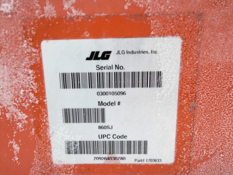 750 lb. JLG #860SJ, Telescopic Boom Lift, 86' platform height, 75' horizontal reach, pneumatic tires, diesel - Image 4