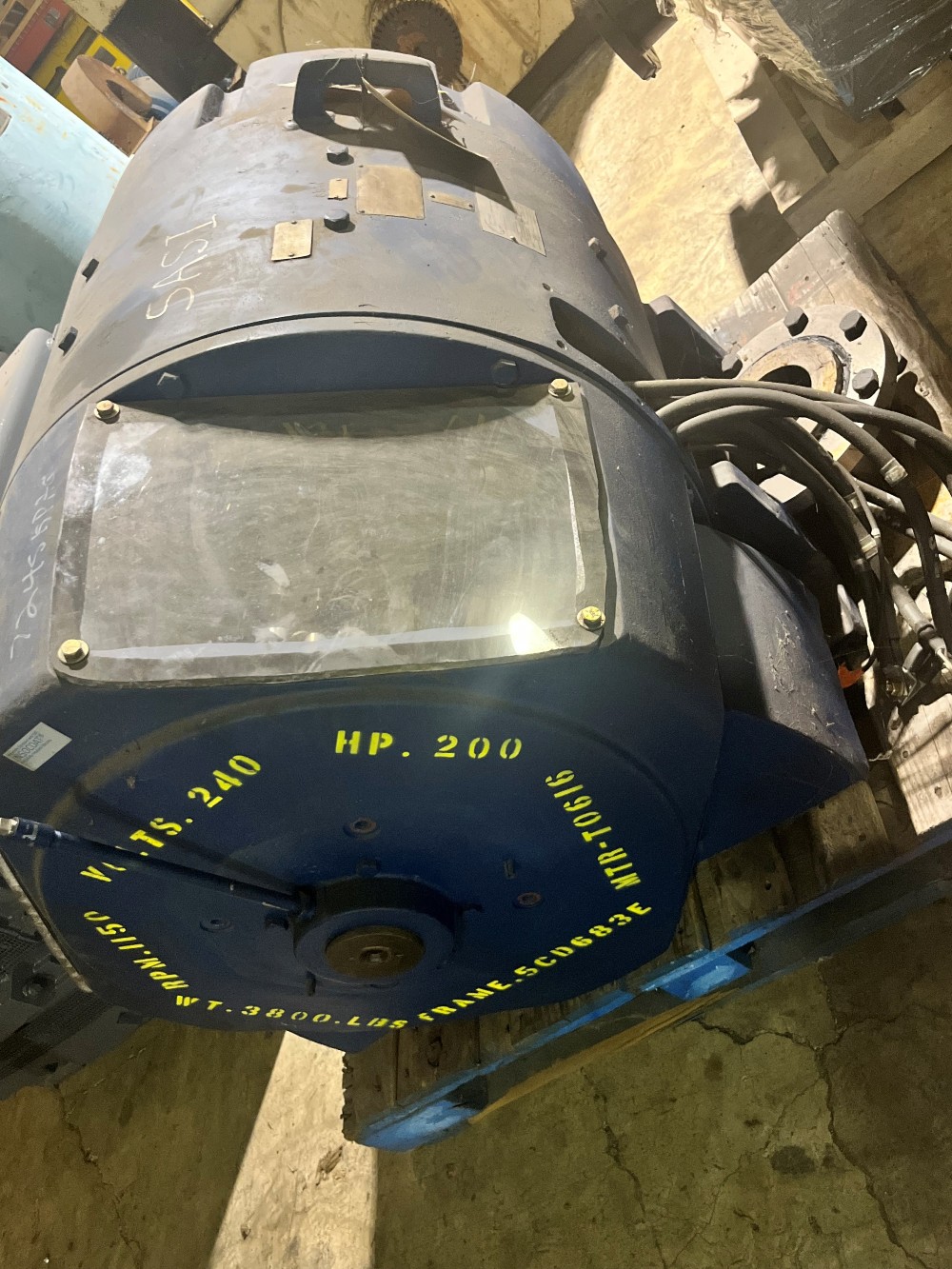 200 HP 1150/1800 RPM General Electric, Frame CD683E, 240 VA, 240 VF, Rebuilt, electrically OK - Image 2