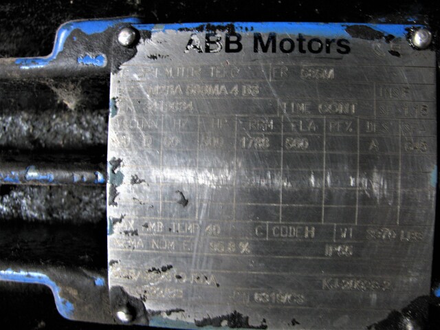 500 HP 1788 RPM ABB, Frame 585, 460 Volts, TEFC, AC Induction Motor - Image 5