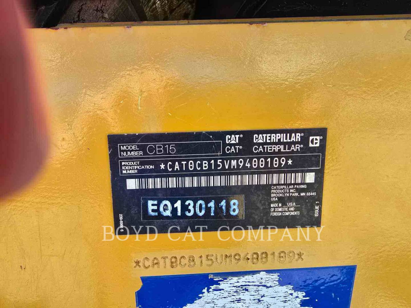 Caterpillar CB15, 3875 hours, S/N: M9400109, 2018 - Image 5