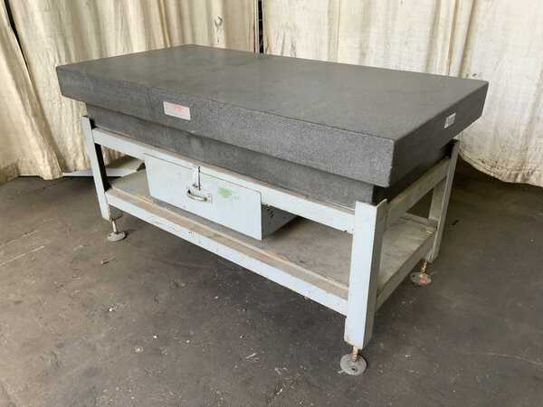 36" x 72" x 12" Pratt & Whitney, black granite surface plate with stand - Image 1