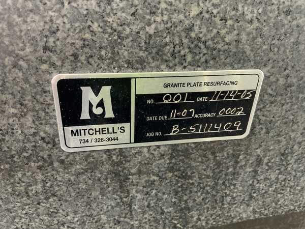 36" x 72" x 12" Pratt & Whitney, black granite surface plate with stand - Image 3