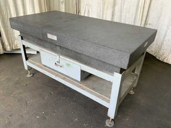 36" x 72" x 12" Pratt & Whitney, black granite surface plate with stand - Image 9