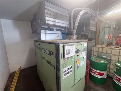 500 cfm, Sullair #7500PV/A, rotary screw air compressor, 100 HP, VSD, air-cooled, 57000 hours, 2009 - Image 5