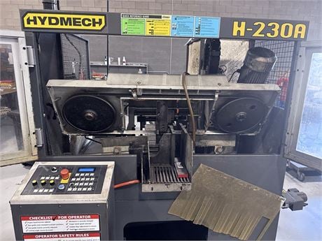 9" x 9" Hydmech #H-230A, horizontal band saw, 9' 8" x 1" blade, 50-350 SFM, 2200 lb., 240 V., 2013 - Image 1