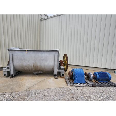 150 cu.ft. Stainless Steel double ribbon blender, 50" W x 10' L x 58" D trough, 460 V., 3-phase, AS IS - Image 2
