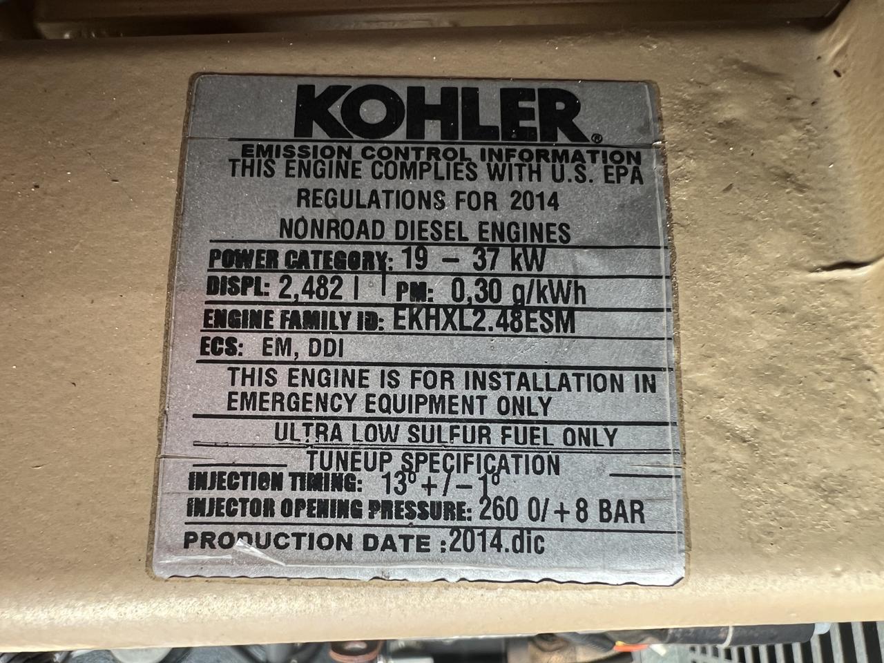 20 KW Kohler #20REOZK, Diesel Generator Set, 120/208 Volts, 1800 RPM, circuit breaker, sound attenuated - Image 9