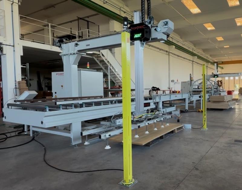 Formec #Fast, panel feeder / stacker, 118" x 51" x 2" max. panel, 47-1/4" stack height, 65 FPM, 157" roller - Image 1