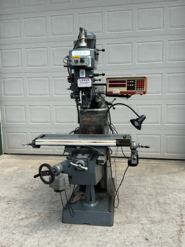 Republic-Lagun #FT-1, vertical mill, 9" x42" table, 2 HP, 28" X, 16" Y, 5" quill, 55-2940 RPM, R-8, 220/440 - Image 1