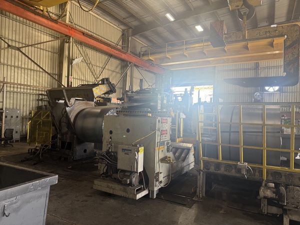 60" x .25" Paxson, Slitting Line, 48,000 Lb, 20-28" ID, 72" outside dimension, 60k psi, 150 HP, 386 FPM - Image 1