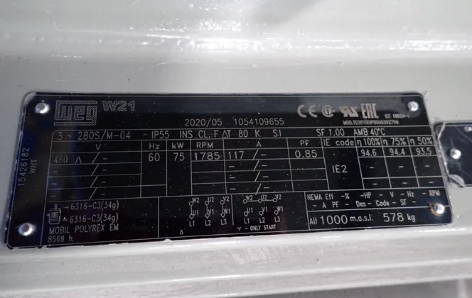 Hosokawa #DGP560-700, Plastic Granulator, 75 KW, 1785 RPM, 460 V., 3PH - Image 9