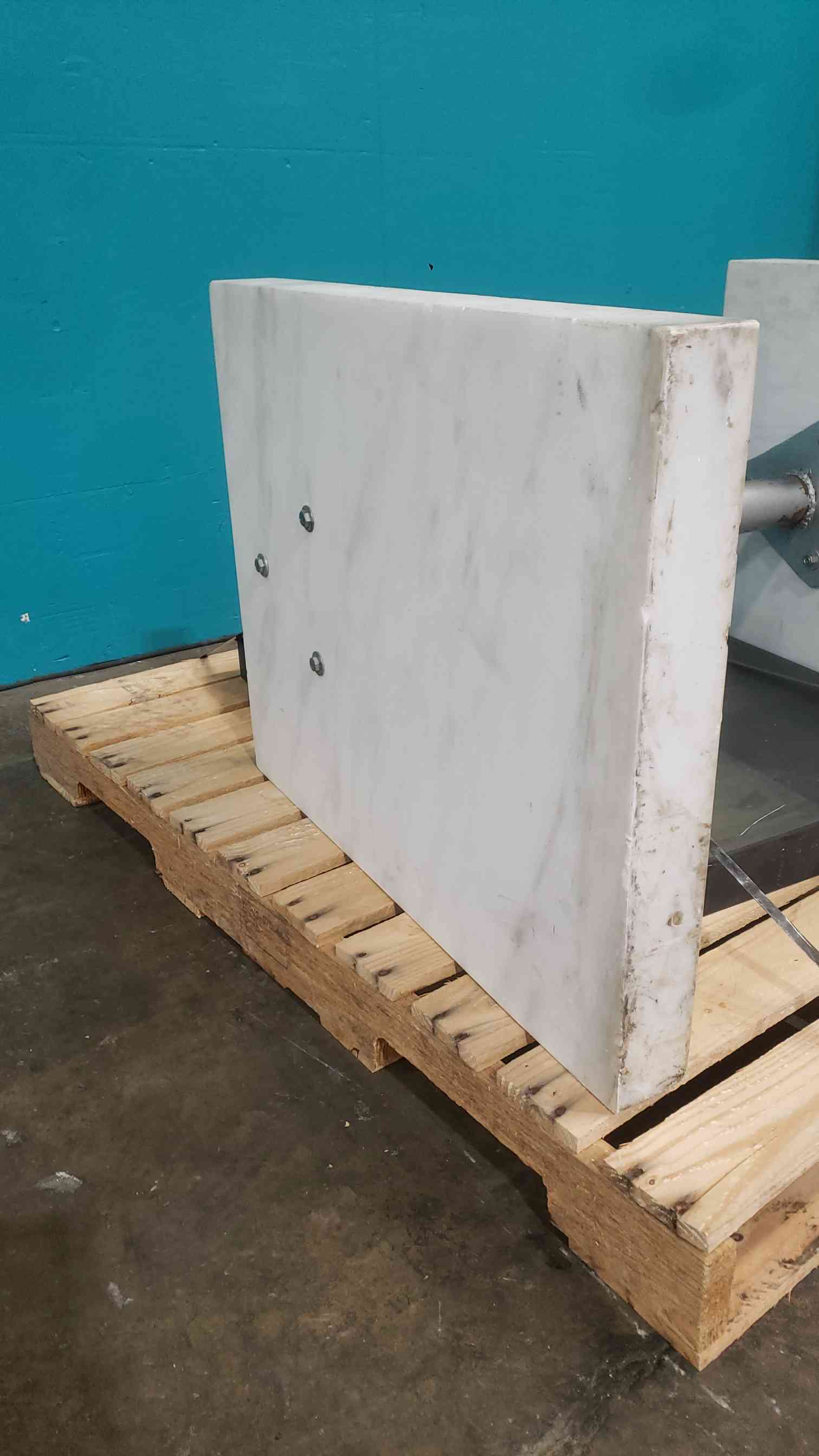 White Marble Base w/ Black Marble Top Balance Table (Surface Plate) - Image 3