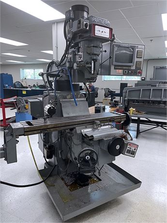 Milltronics #Partner-04, CNC vertical knee mill, 30" X, 14" Y, 5.5" Z, 34" x 12" table, R8, variable speed - Image 1