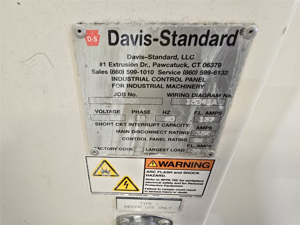 2.5" Davis Standard #25IN25, extruder, 30:1 L/D, 75 HP WEG AC motor, 17.26:1 gearbox ratio, 5 barrel & 5 die - Image 5