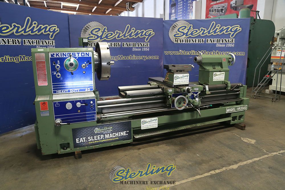34"/44.5" x 80" Kingston #HR2000, gap bed engine lathe, 4-1/16" bore, 4-way rapid traverse, foot brake, 20 HP - Image 1