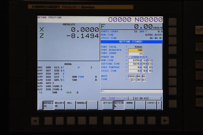 Hwacheon #HI-TECH-200B, CNC turning center, 19.7" swing, 13.8" turning diameter, 15.75" length, 10" chuck - Image 4