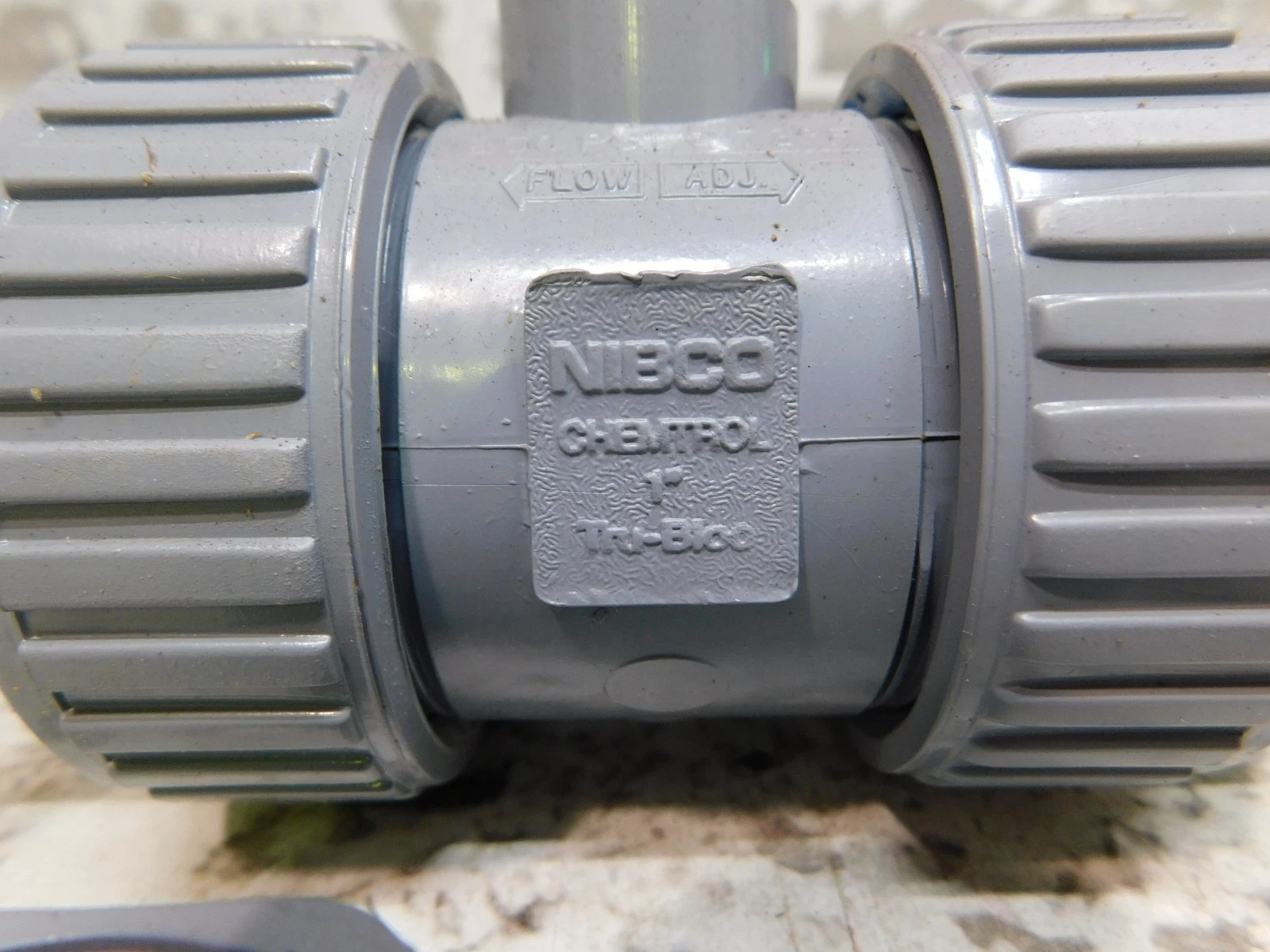 1" Chemtrol #U51TB-V, Tru-Bloc true union inline ball valve, Corzan CPVC/FKM, SOC/THD, Sch 80, NEW (3 - Image 3