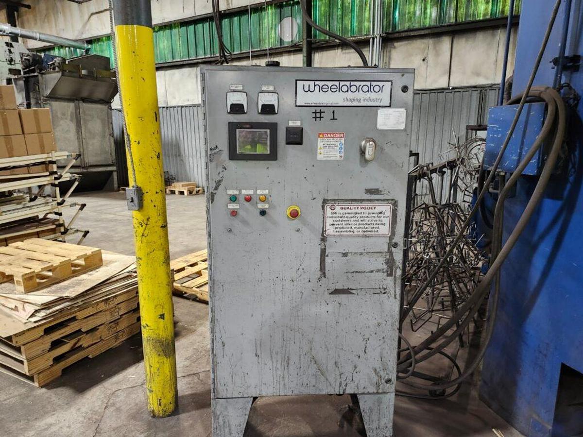 Wheelabrator, Spinner Hanger Blast Machine, 34 HP blast wheel, dust collector, reclaim elevator - Image 10