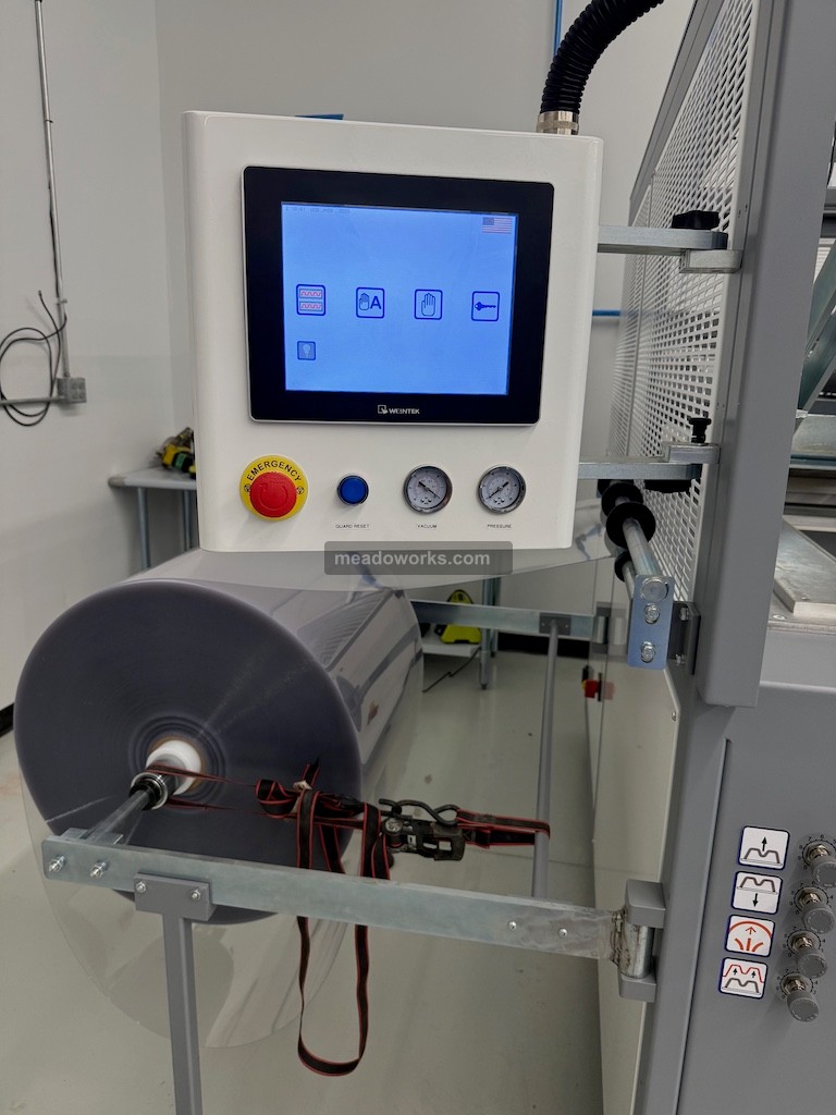 Formtech #TF686, Thermoforming Machine, (9) rolls of MedPet 90 medical grade PET material, Formtech roller - Image 6