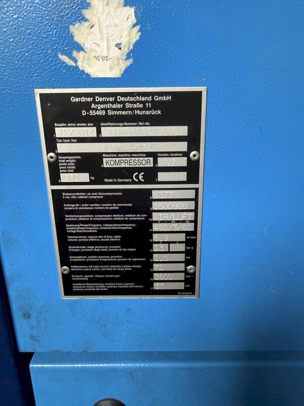 244 cfm, 188 psi, CompAir #L37RS-13A, Rotary Screw Air Compressor, 50 HP, 3600 RPM, 460 Volts, 3PH, 2014 - Image 3