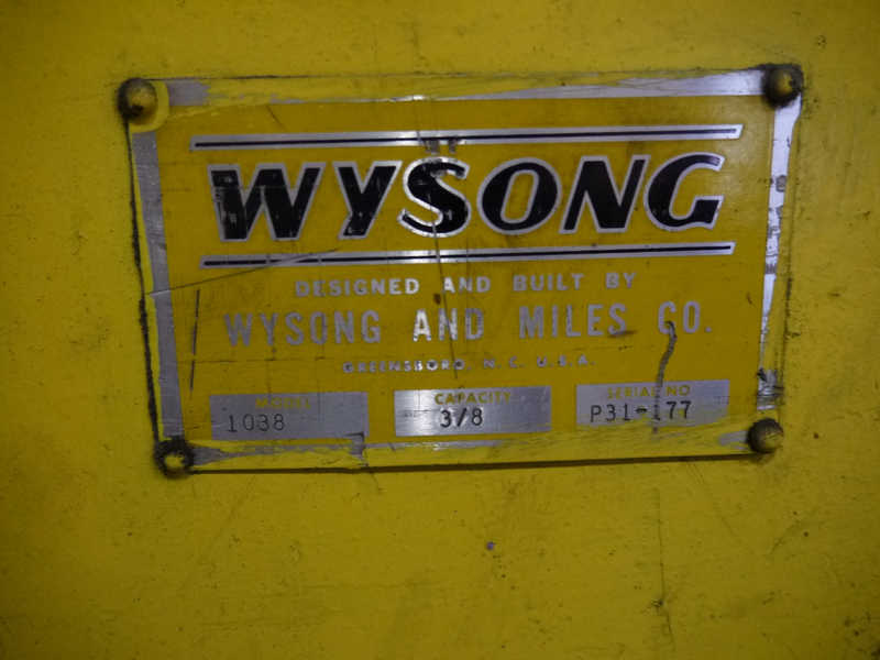 3/8" x 10' Wysong #1038, mechanical shear, 48" front operated manual back gauge, PC1000 CNC Back Gauge, 10' - Image 4