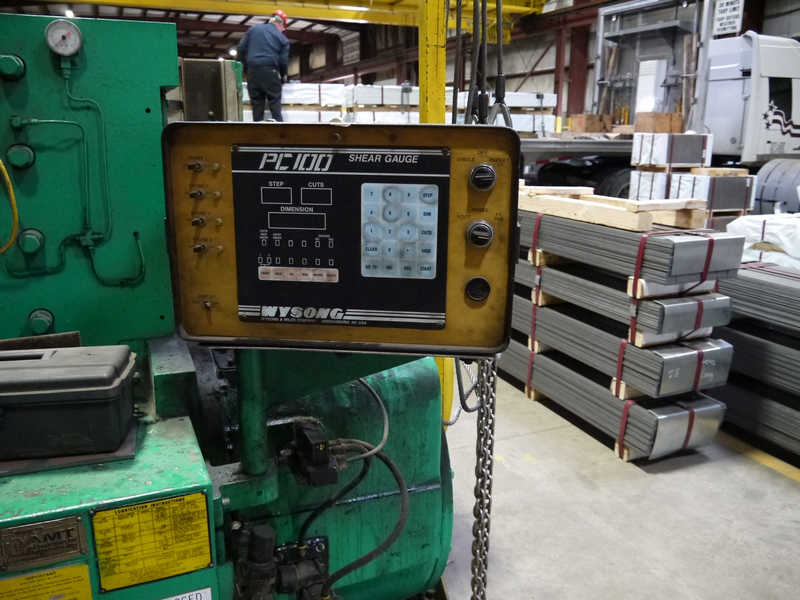 3/8" x 10' Wysong #1038, mechanical shear, 48" front operated manual back gauge, PC1000 CNC Back Gauge, 10' - Image 5