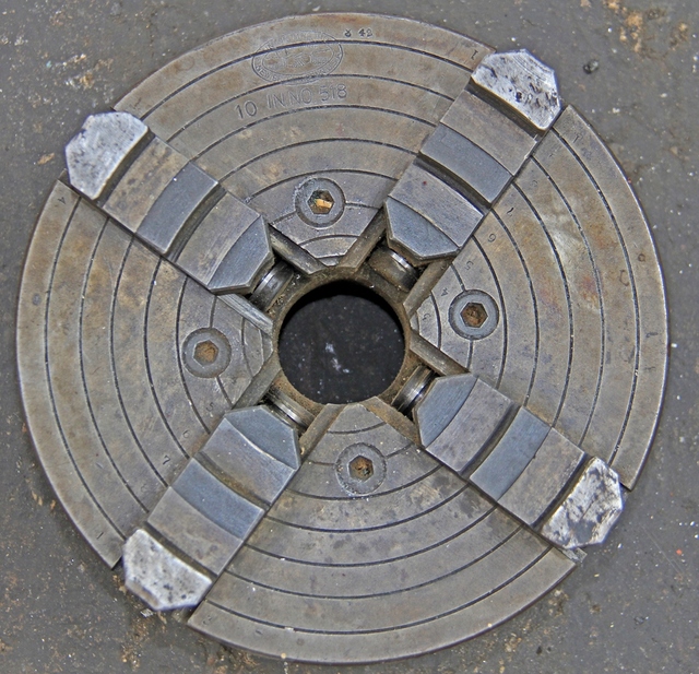 Union #518, 10" Independent 4-Jaw Lathe Chuck, 2 7/8" x 5 TPI Spindle - Image 2