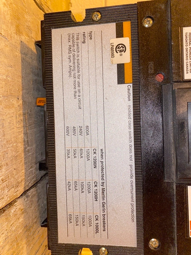 1200 Amps, Horizon Systems, CK31200S, 600 Volts, Circuit Breaker (14 available) - Image 4