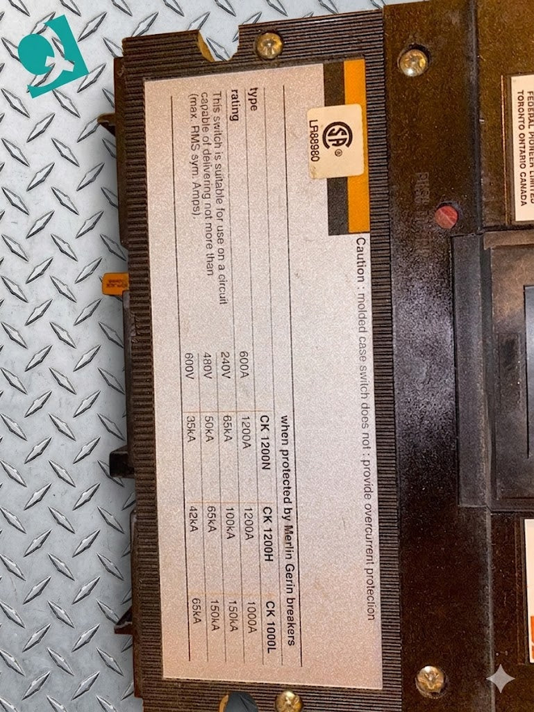 1200 Amps, Horizon Systems, CK31200S, 600 Volts, Circuit Breaker (14 available) - Image 7
